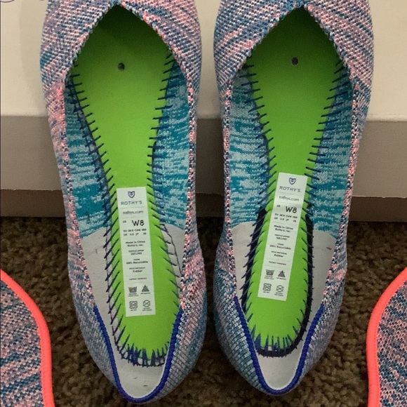 Rothy’s Turquoise Melange Points Size 8 - Picture 2 of 4